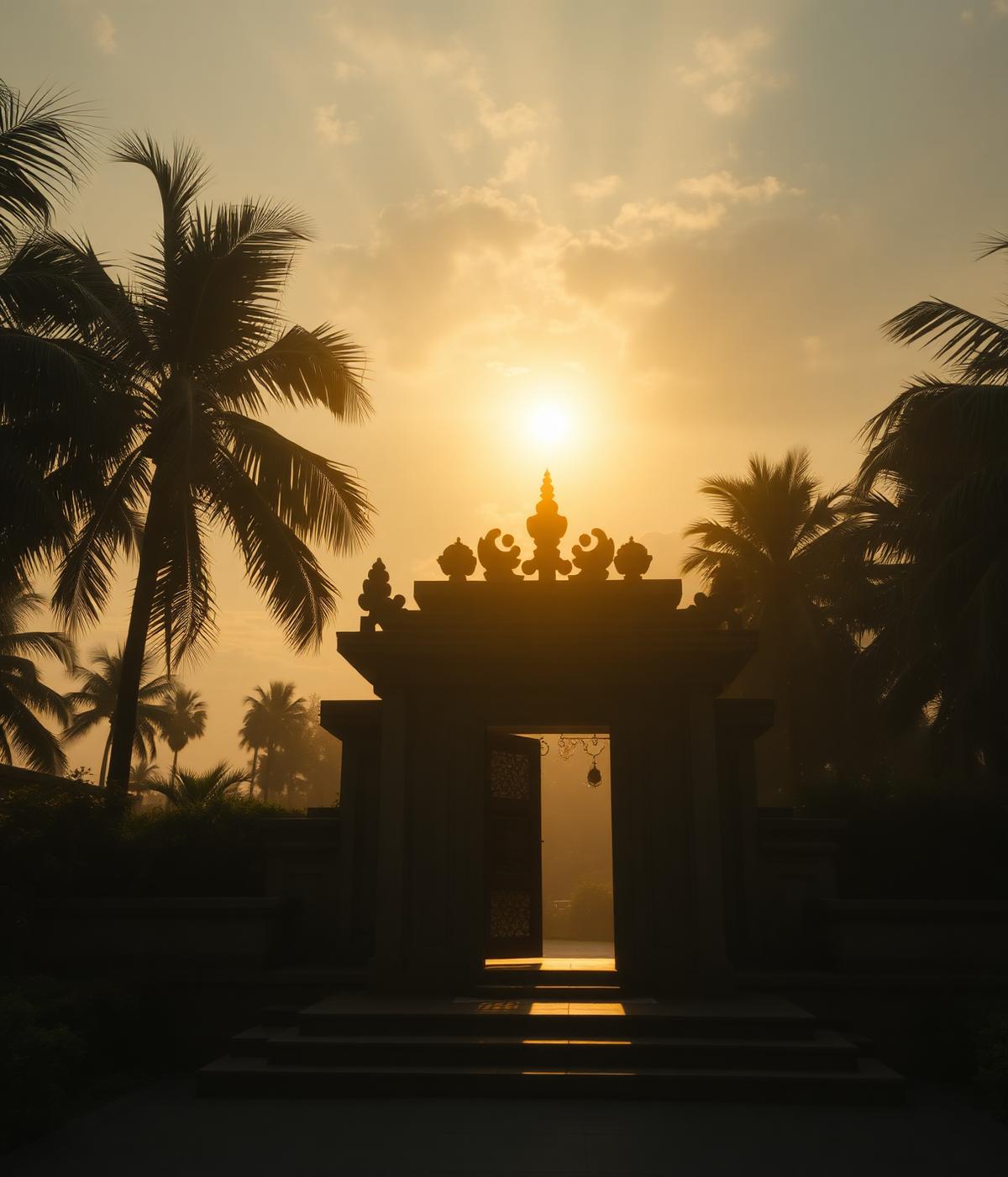 Balinese temple at dawn